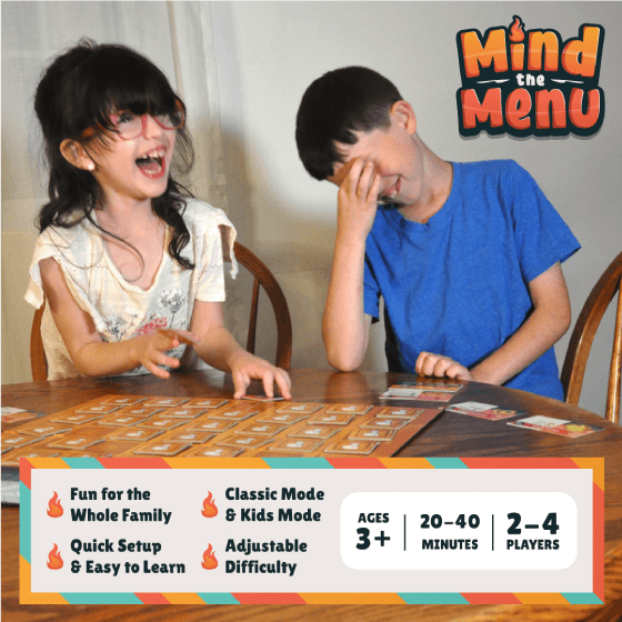 Kids playing Mind the Menu